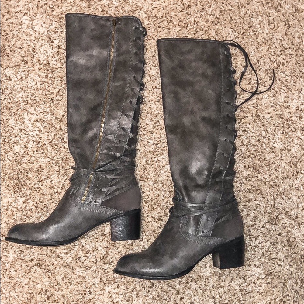 Gray boots